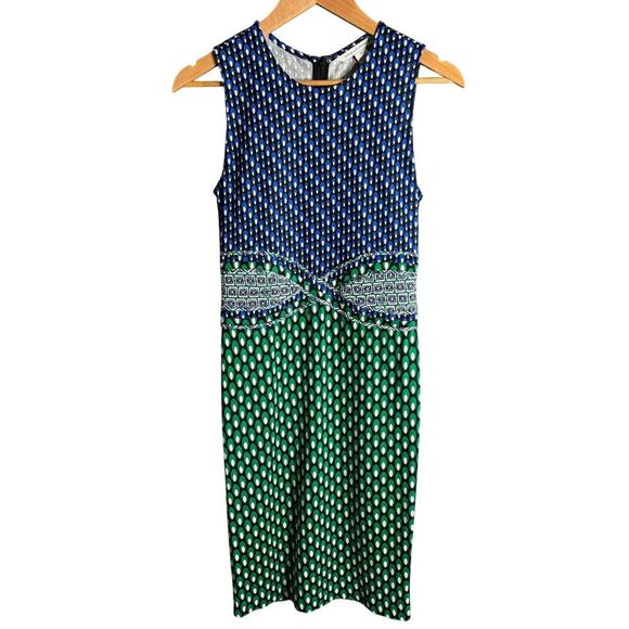 Diane Von Furstenberg Evita Dress Blue Green Size 2 - Picture 3 of 5
